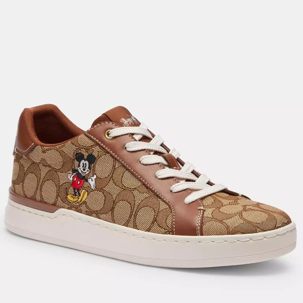 🐭 Disney X Coach Clip Low Top Sneaker In Signature Jacquard With Mickey Mouse